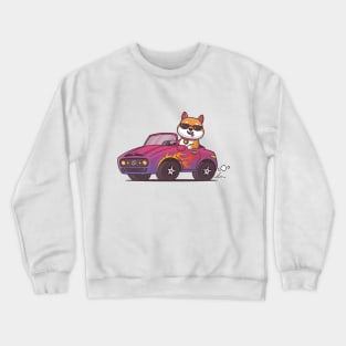Dog Driving a Car Crewneck Sweatshirt